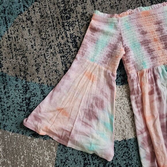 NWT Torrid 2 Pastel Tie Dye Smocked Off Shoulder Smocked Babydoll Top, 2X 18-20 - Picture 5 of 9